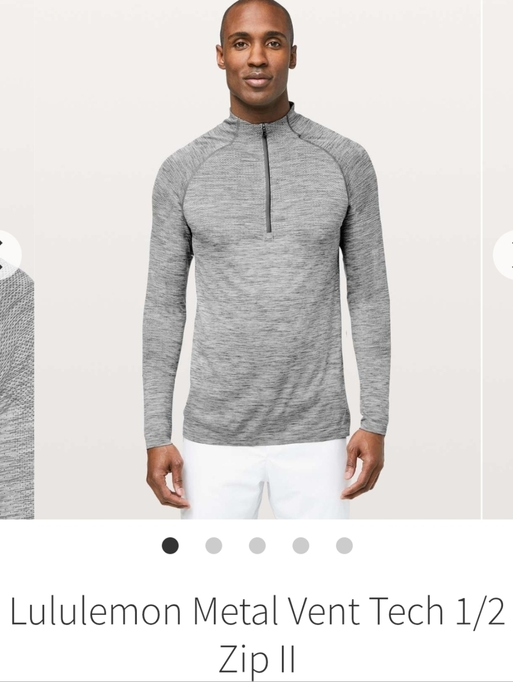 Lululemon Metal Vent Tech 1/2 Zip II - Heather Grey